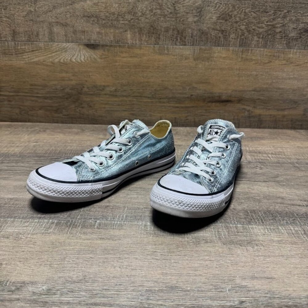 Converse Chuck Taylor Metallic Silver Low Top Sneakers Women's Size 7